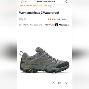 Merrell Women's Moab 3 Waterproof Athletic Shoes - Gray